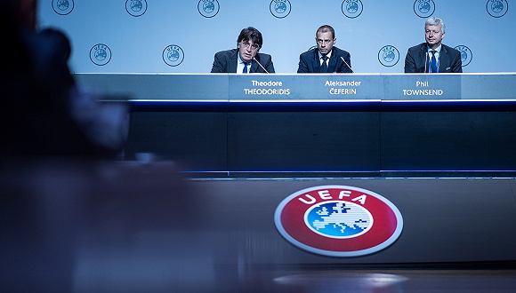 欧足联主席切费林并没有在全体会议上有太多表示